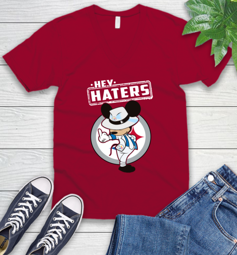 NFL Hey Haters Mickey Football Sports Pittsburgh Steelers V-Neck T-Shirt 7