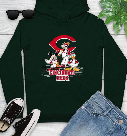 MLB Cincinnati Reds Mickey Mouse Donald Duck Goofy Baseball T Shirt Youth Hoodie 14