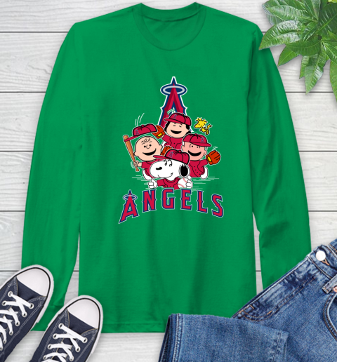MLB Los Angeles Angels Snoopy Charlie Brown Woodstock The Peanuts Movie Baseball T Shirt_000 Long Sleeve T-Shirt 8
