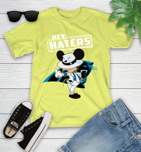 NFL Hey Haters Mickey Football Sports Carolina Panthers Youth T-Shirt 10