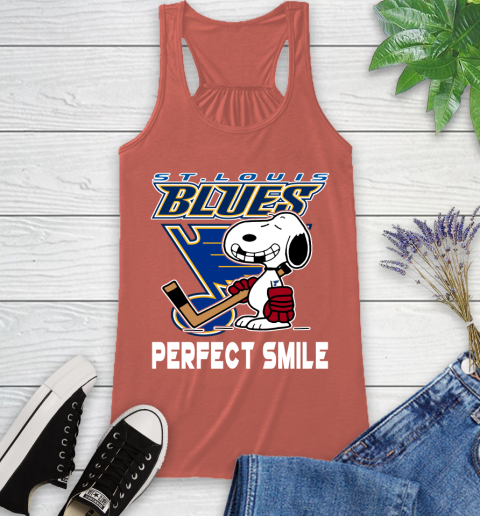 NHL St.Louis Blues Snoopy Perfect Smile The Peanuts Movie Hockey T Shirt Racerback Tank 3