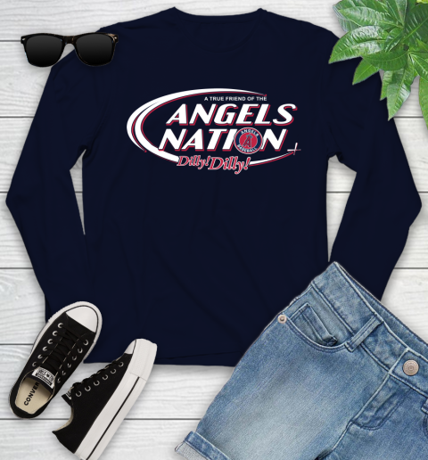 MLB A True Friend Of The Los Angeles Angels Dilly Dilly Baseball Sports Youth Long Sleeve 2