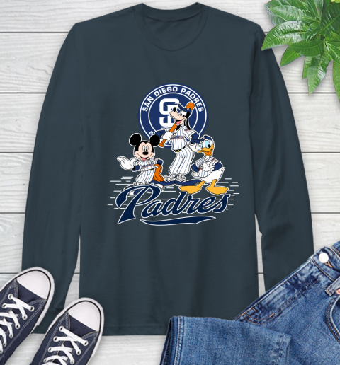 MLB San Diego Padres Mickey Mouse Donald Duck Goofy Baseball T Shirt Long Sleeve T-Shirt 9