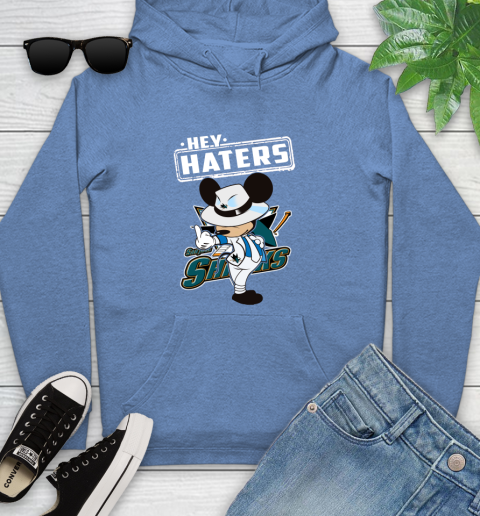 NHL Hey Haters Mickey Hockey Sports San Jose Sharks Youth Hoodie 13