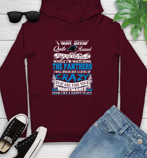 Carolina Panthers NFL Football Don't Mess With Me While I'm Watching My Team Youth Hoodie 7