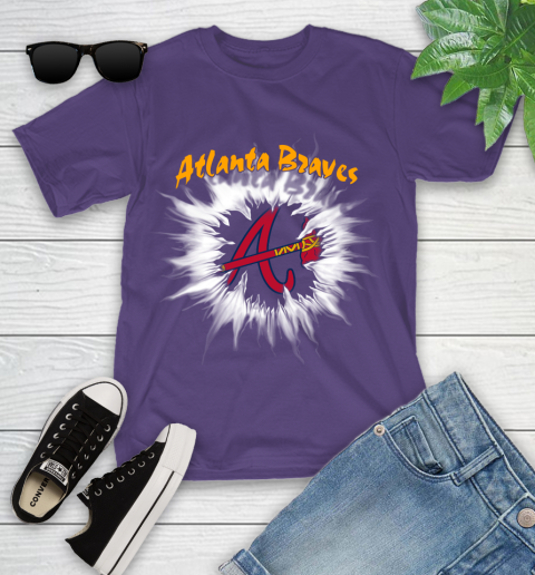 Atlanta Braves MLB Baseball Adoring Fan Rip Sports Youth T-Shirt 3