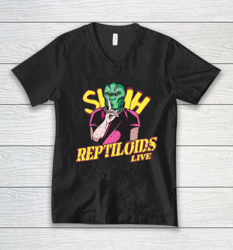 Reptiloid Live Conspiracy Theory Alien V-Neck T-Shirt