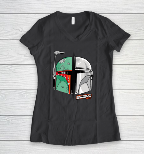 Star Wars Mando and Boba Fett May the 4th Be With You Women's V-Neck T-Shirt 4