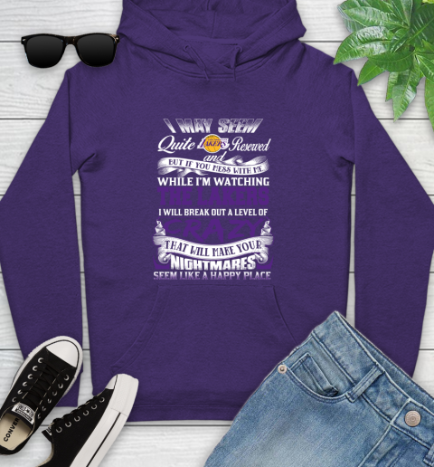 Los Angeles Lakers NBA Basketball Don't Mess With Me While I'm Watching My Team Youth Hoodie 5