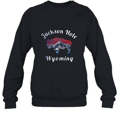 Jackson Hole Wyoming Sweatshirt with Flag Themed Scenery alottee Sweatshirt
