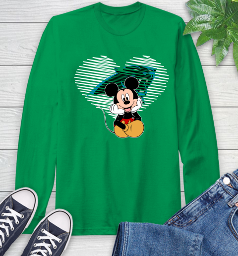 NFL Carolina Panthers The Heart Mickey Mouse Disney Football T Shirt_000 Long Sleeve T-Shirt 8