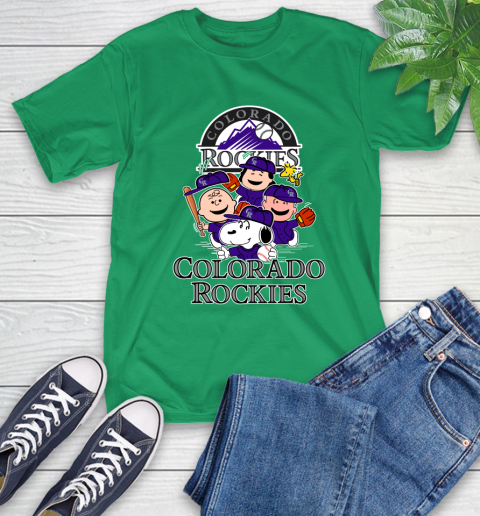 MLB Colorado Rockies Snoopy Charlie Brown Woodstock The Peanuts Movie Baseball T Shirt_000 T-Shirt 7