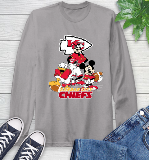 NFL Kansas City Chiefs Mickey Mouse Donald Duck Goofy Football Shirt Long Sleeve T-Shirt 6