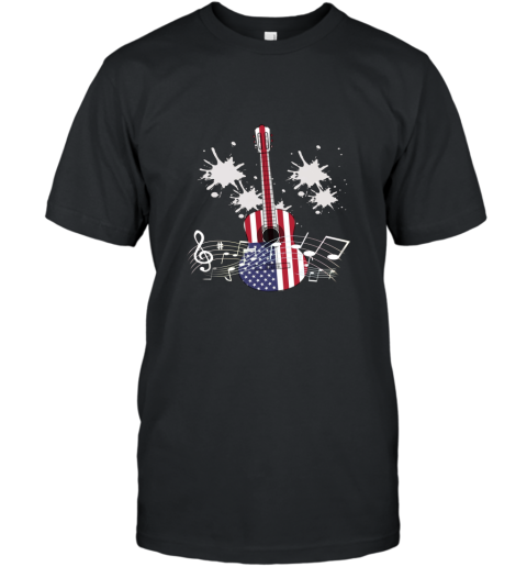 Bass Guitar American Flag T Shirt Funny Bass Guitar Shirts T-Shirt