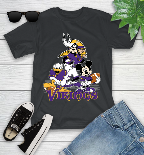 NFL Minnesota Vikings Mickey Mouse Donald Duck Goofy Football Shirt Youth T-Shirt