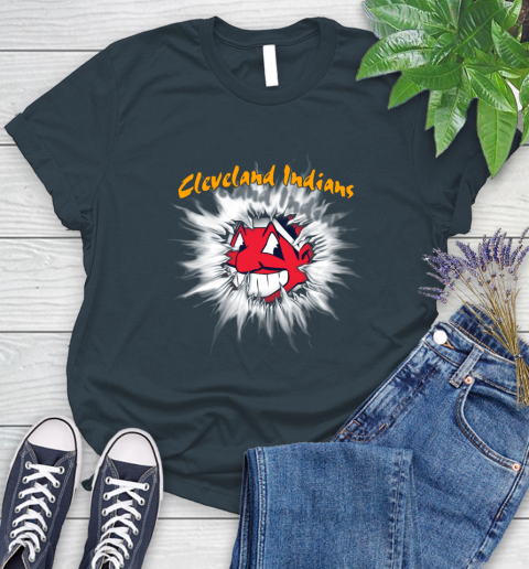Cleveland Indians MLB Baseball Adoring Fan Rip Sports Women's T-Shirt 11