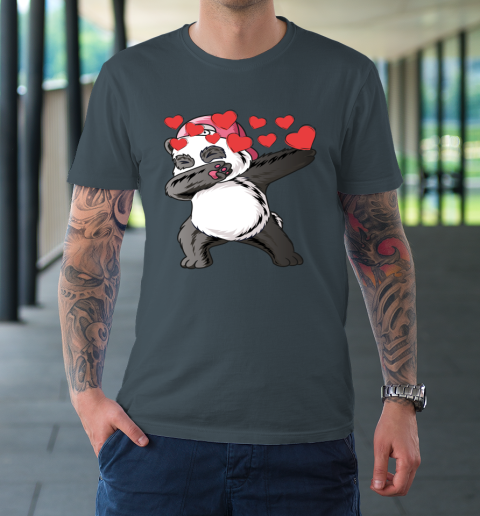 VALENTINE HEART bear DABBING PANDA T-Shirt 4