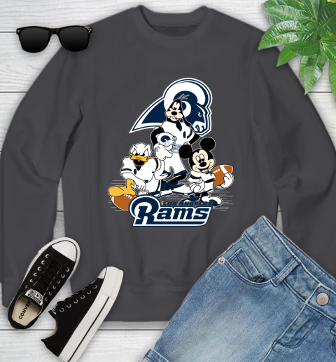 NFL Los Angeles Rams Mickey Mouse Donald Duck Goofy Football Shirt Youth Sweatshirt 5
