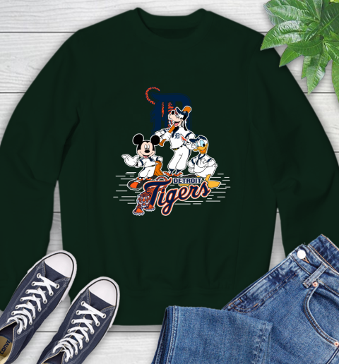 MLB Detroit Tigers Mickey Mouse Donald Duck Goofy Baseball T Shirt Sweatshirt 12