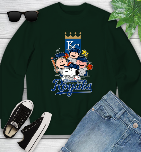 MLB Kansas City Royals Snoopy Charlie Brown Woodstock The Peanuts Movie Baseball T Shirt_000 Youth Sweatshirt 9