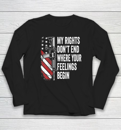 DFGHJZH-L My Rights Dont End Where Your Feelings Begin Mens Funny Adult Long Sleeve T Shirt
