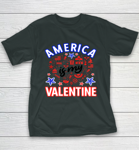 America is My Valentine Proud American Heart USA Youth T-Shirt 4