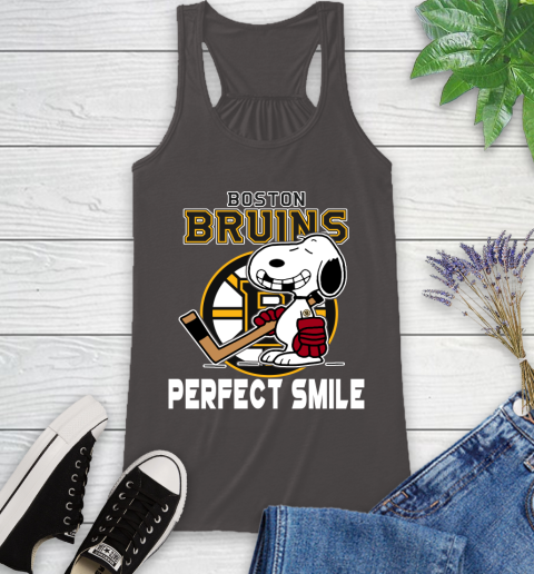 NHL Boston Bruins Snoopy Perfect Smile The Peanuts Movie Hockey T Shirt Racerback Tank 11