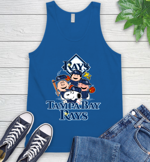 MLB Tampa Bay Rays Snoopy Charlie Brown Woodstock The Peanuts Movie Baseball T Shirt Tank Top 4