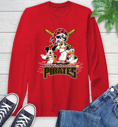 MLB Pittsburgh Pirates Mickey Mouse Donald Duck Goofy Baseball T Shirt Long Sleeve T-Shirt 11