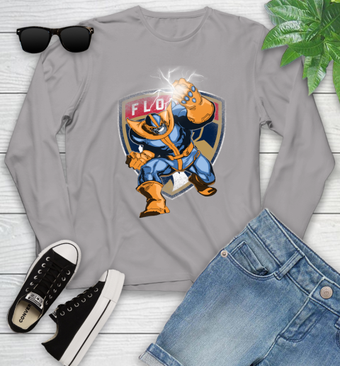 Florida Panthers NHL Hockey Thanos Avengers Infinity War Marvel Youth Long Sleeve 5