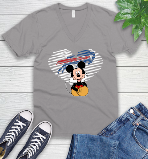 NFL Buffalo Bills The Heart Mickey Mouse Disney Football T Shirt_000 V-Neck T-Shirt 3