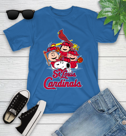 MLB St.Louis Cardinals Snoopy Charlie Brown Woodstock The Peanuts Movie Baseball T Shirt_000 Youth T-Shirt 12