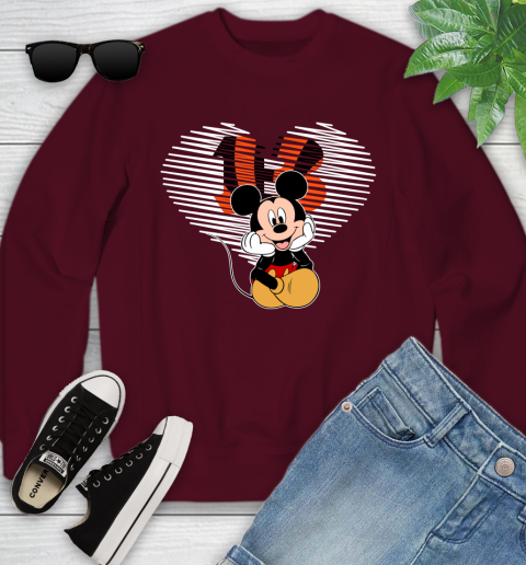 NFL Cincinnati Bengals The Heart Mickey Mouse Disney Football T Shirt_000 Youth Sweatshirt 4