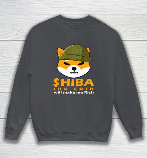 Shiba Will Make Me Rich Vintage Shiba Inu Coin Shiba Army Sweatshirt 9