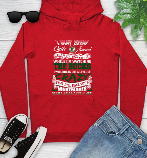 Milwaukee Bucks NBA Basketball Don't Mess With Me While I'm Watching My Team Youth Hoodie 12