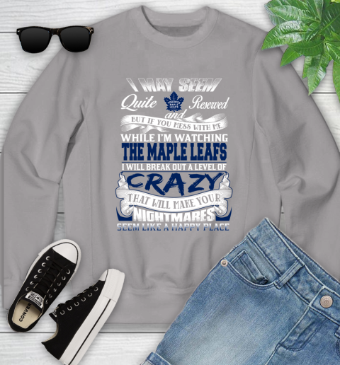Toronto Maple Leafs NHL Hockey Don't Mess With Me While I'm Watching My Team Youth Sweatshirt 3