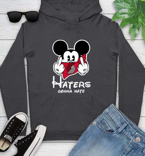 NBA Portland Trail Blazers Haters Gonna Hate Mickey Mouse Disney Basketball T Shirt Youth Hoodie 8