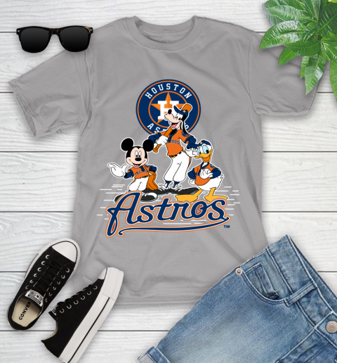 MLB Houston Astros Mickey Mouse Donald Duck Goofy Baseball T Shirt Youth T-Shirt 4
