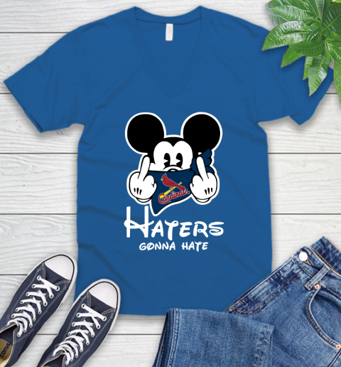 MLB St.Louis Cardinals Haters Gonna Hate Mickey Mouse Disney Baseball T Shirt_000 V-Neck T-Shirt 5