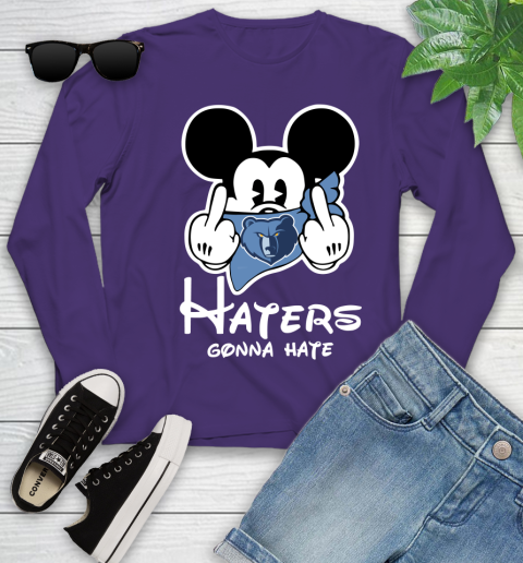 NBA Memphis Grizzlies Haters Gonna Hate Mickey Mouse Disney Basketball T Shirt Youth Long Sleeve 4
