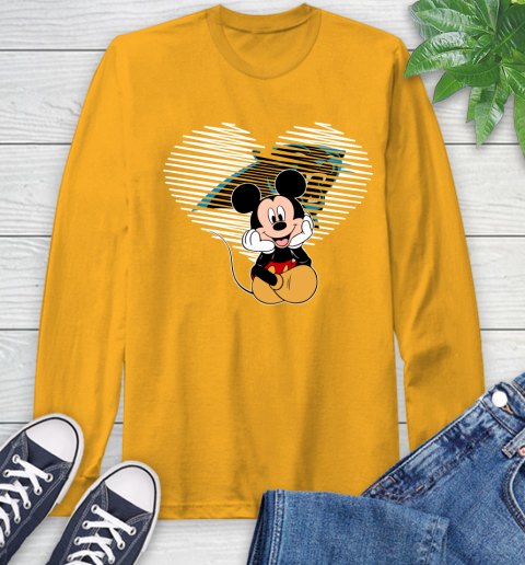 NFL Carolina Panthers The Heart Mickey Mouse Disney Football T Shirt_000 Long Sleeve T-Shirt 2