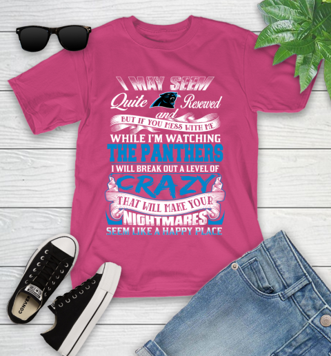 Carolina Panthers NFL Football Don't Mess With Me While I'm Watching My Team Youth T-Shirt 11