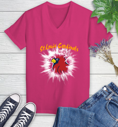 St.Louis Cardinals MLB Baseball Adoring Fan Rip Sports Women's V-Neck T-Shirt 9
