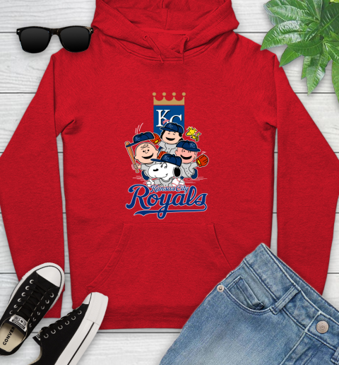 MLB Kansas City Royals Snoopy Charlie Brown Woodstock The Peanuts Movie Baseball T Shirt_000 Youth Hoodie 12