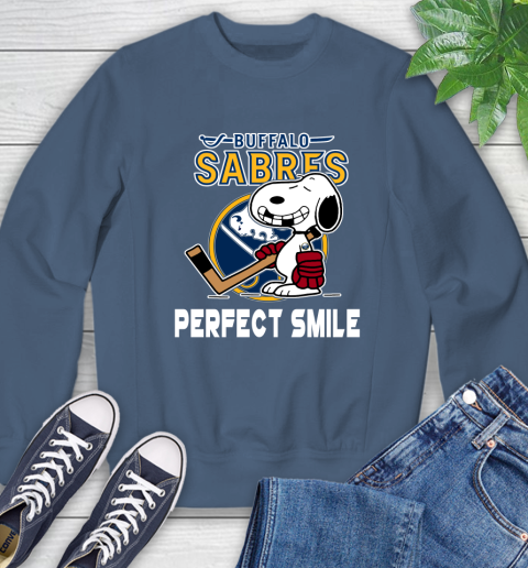 NHL Buffalo Sabres Snoopy Perfect Smile The Peanuts Movie Hockey T Shirt Sweatshirt 8