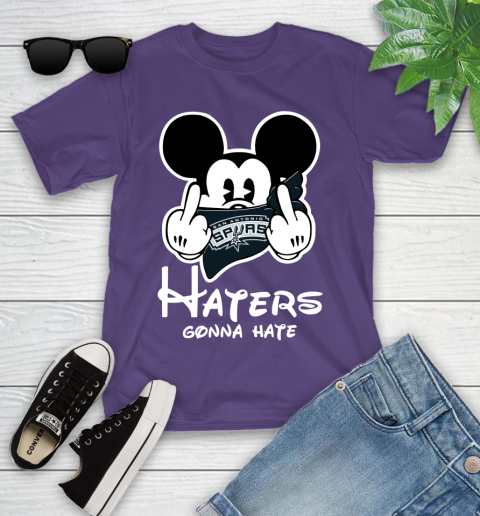 NBA San Antonio Spurs Haters Gonna Hate Mickey Mouse Disney Basketball T Shirt Youth T-Shirt 3