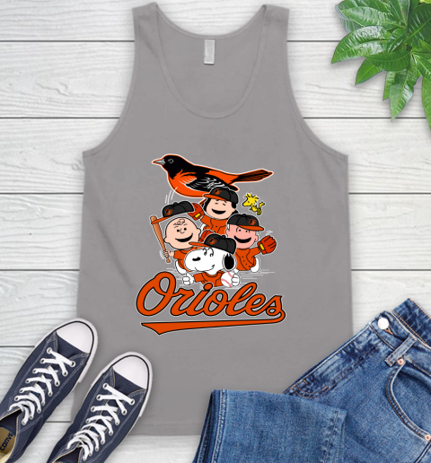 MLB Baltimore Orioles Snoopy Charlie Brown Woodstock The Peanuts Movie Baseball T Shirt_000 Tank Top 3
