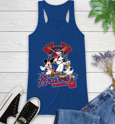 MLB Atlanta Braves Mickey Mouse Donald Duck Goofy Baseball T Shirt Racerback Tank 8