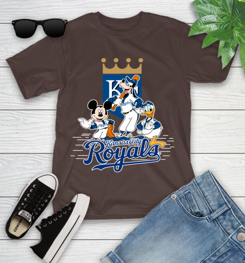 MLB Kansas City Royals Mickey Mouse Donald Duck Goofy Baseball T Shirt Youth T-Shirt 7