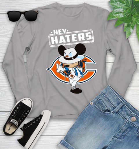 NFL Hey Haters Mickey Football Sports Chicago Bears Youth Long Sleeve 5